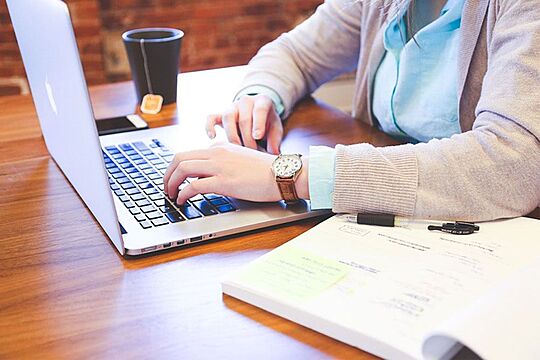 Person on computer looking at websites image